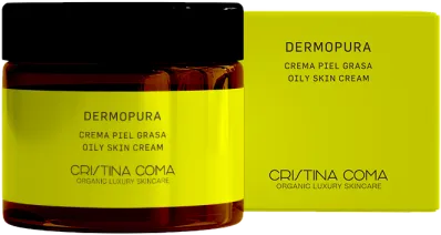 Dermopura de Cristina Coma, bote y estuche